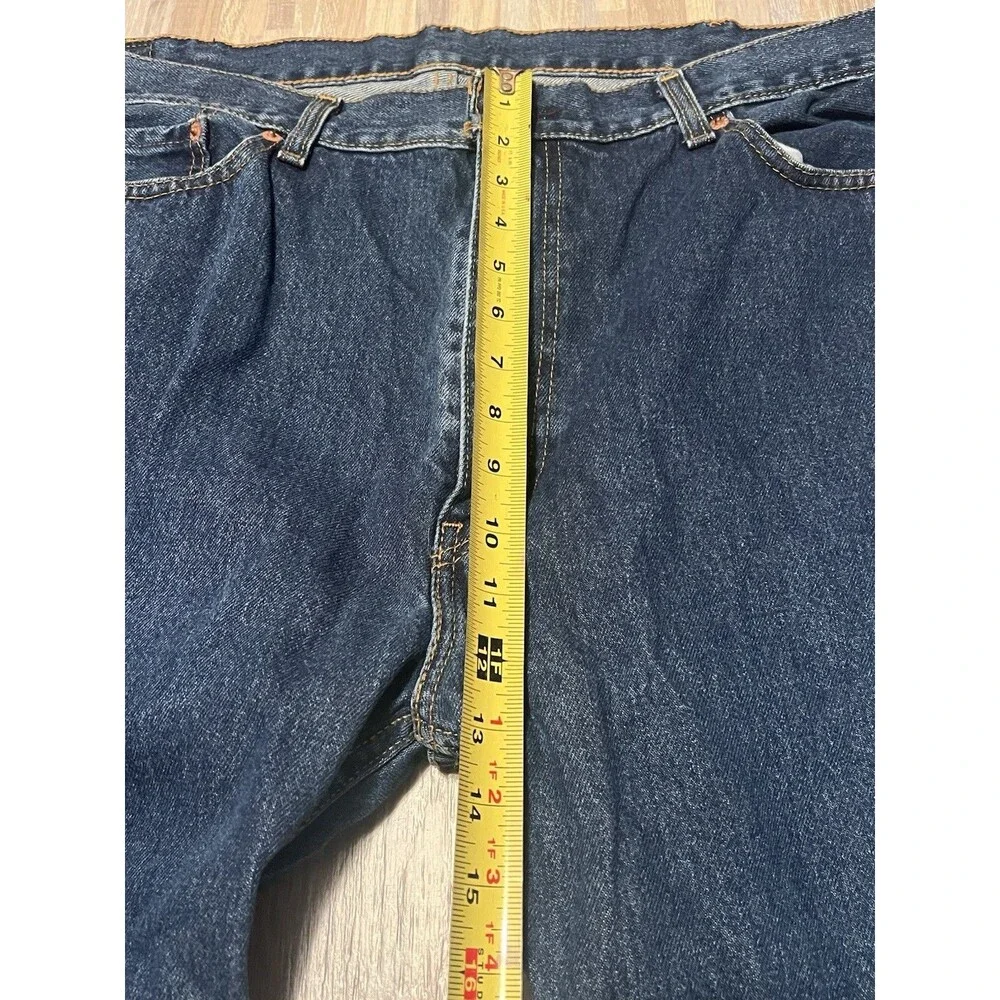 Levis 505 Pants Men's 42 x 30 Blue Denim Jeans Regular Fit Straight Leg Casual